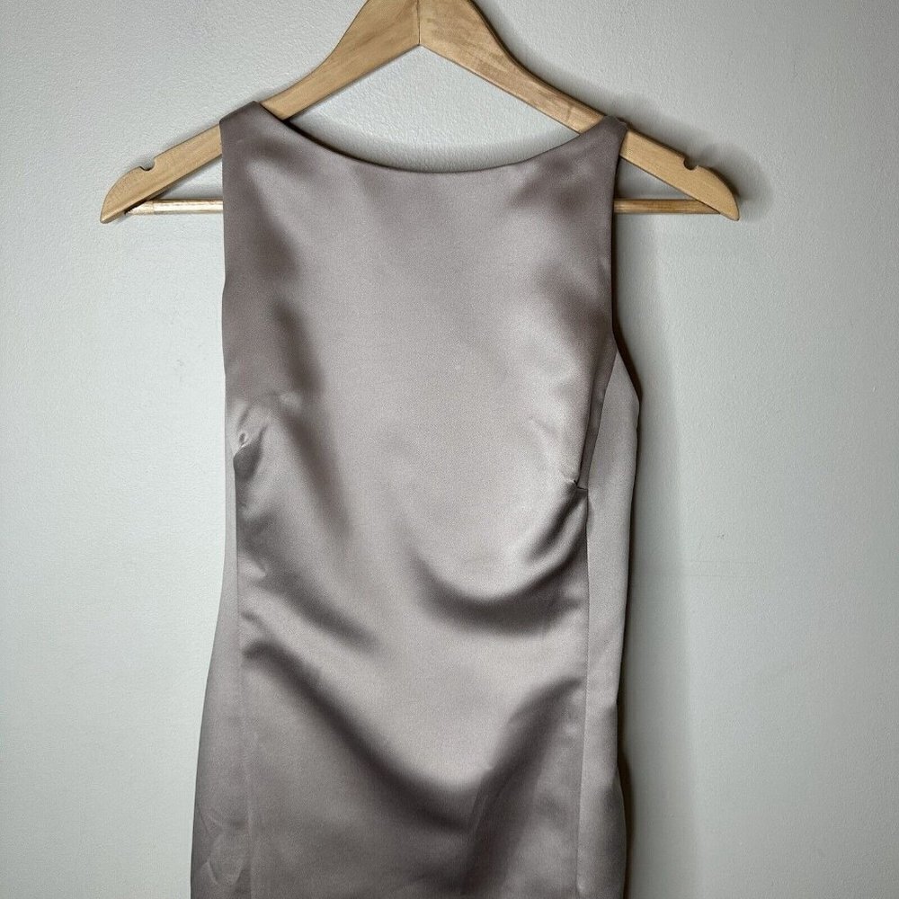 Vera Wang Womens Sleeveless Taupe Maxi Formal Gown 8 Bride Wedding Bride - Picture 2 of 14